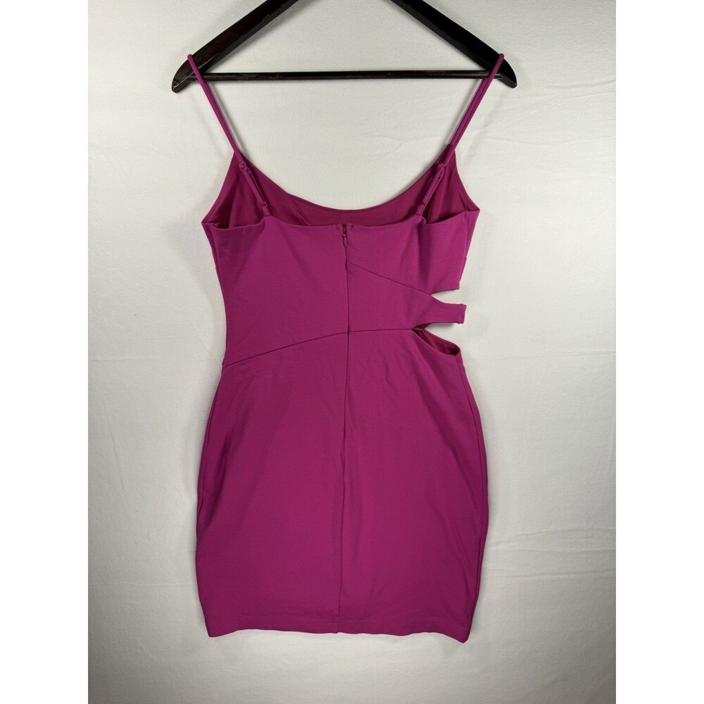 Guess Bodycon Cut Out Asymmetrical Mini Dress Small PINK - Picture 2 of 11